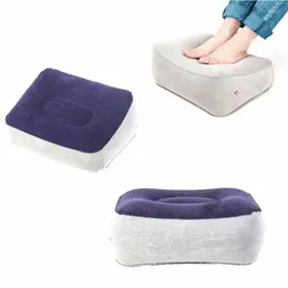 Pillow PVC Footrest Inflatable Portable Foot Rest Plush Travel Plane Train Office Home Leg Feet Relaxing Tool