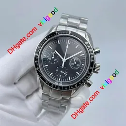 Reloj para hombre con función de cronógrafo de cuarzo maestro de alta calidad, relojes Speed Moon, relojes de pulsera para hombre con cierre Flod de acero inoxidable 248Q