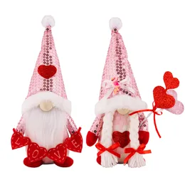 Party Supplies Valentine's Day Gnomes Mr & Mrs Handmade Swedish Tomte Plush Ornaments Valentines Present XBJK2212