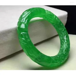 Bangle Natural Original Ecological Pattern Hand Carved Dragon Jade Jewelry Real Armband Women's Send