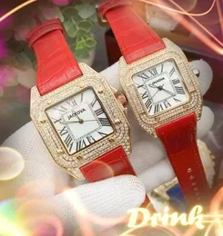 coppia quarzo moda uomo donna orologi auto data piazza diamanti romani anello cassa orologio cinturino in vera pelle famoso logo regali maschili orologio da polso