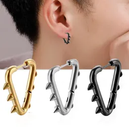 أقراط الطوق Titanium Steel Triangle Encring Sharp Cone Singe Men Associory Personality Street Wear أقلية