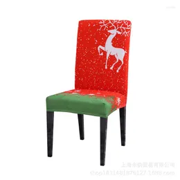 Chair Covers Christmas Stretch Cover Spandex Slipcover Anti-dirty Kitchen Elastic Stool Towel 1PC