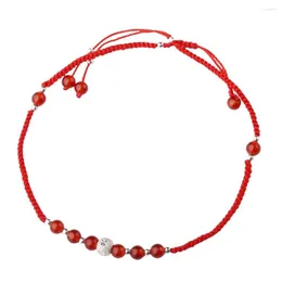 Fußkettchen CYG Red String Kochlettarmband handgefertigtes Seilschnur Granat Perlen für Männer Frauen Liebhaber Glück Amulett Schmuck Geschenk