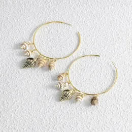 Hoop Earrings Arrival Conch Big For Women Female Alloy Shell Charms Earring Jewellry Bijoux Accessories Dropship