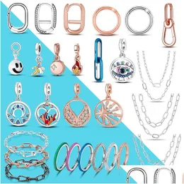 Silver Me Series The Eye Medallion Pendant Charms 925 Sier Fit Pandora Bracelet Necklace Diy Link Earring Styling Tworing Connector Dhroy