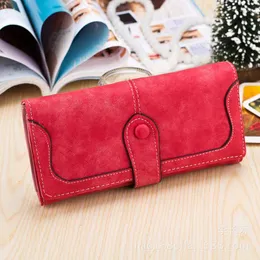 Wallets Women PU Leather Long Wallet Fashion Female Coin Purses Cellphone Clutch Card Holder Dull Polish 8Z