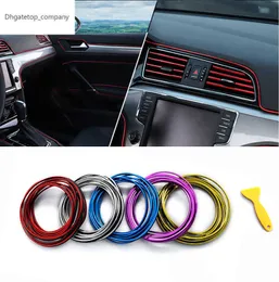 5M Car Styling Interior Stickers Decoration Strip Mouldings Car Door Dashboard Air Outlet Steering Strips For Auto