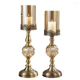 Titulares de vela Luxury American Candlestick Metal Metal Romântico Velas de Remoção Decorações de Natal Decoração do Sala de Casa 50x028