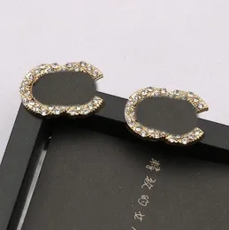 23ss 11style Designers Earring Letters Stud 18K Gold Plated Geometric Circle Women Crystal Rhinestone Pearl Earrings Wedding Party Jewerlry