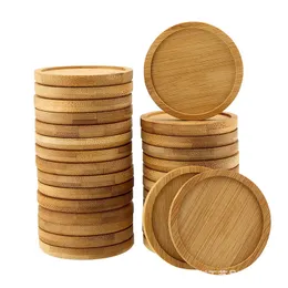 8x8cm doğal bambu yuvarlak yemekler tepsiler fincan mat ısı yalıtım çay paspasları