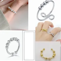 Fashion Women's Ring Stainless Steel for Jewelry Titanium Women Bead Rings Silver Gold Adjustable Color Wholesale
