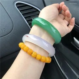 Bangle Art Lucky Gift Grade A Jade Top Natural Jadeite Hand Decoration Crafts Accessories Bracelet Jewelry