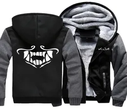 Men039s Thicken Hoodie Game KDA KDA Akali Mask Printed Zipper Jacket Sweatshirts Coat Unisex Adults Casual Warm Fleece Hooded5101423