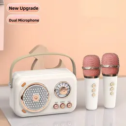 Mini Portable Outdoor Karaoke Bluetooth Högtalare med trådlös mikrofonstöd TF -kort Subwoofer Högvolym Caixa de Som Children's Gift