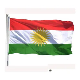 Banner Flags Kurdistan Flag 90x150cm Kurdish National Country 3x5 ft Polyester Fabric Printed Banners With High Quality 9875164 Drop DH9C2