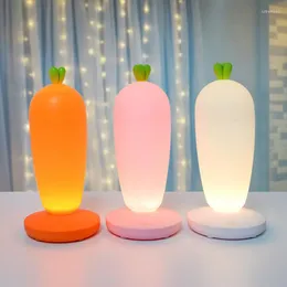 Luci notturne touch lampada da tavolo lampada a led a led carota ricaricabile per bambini per bambini il letto da letto per bambini illuminazione soggiorno