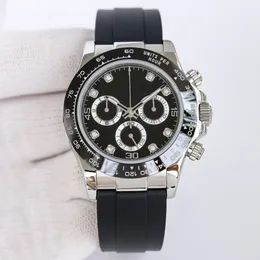 Luxury men's watch Black panda dial Round dial 40mm scratch resistant blue crystal waterproof system Diamond ceramic solid outer ring Fully automatic machine