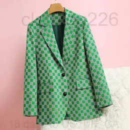 Women Suit Designer Clothes Blazer Checkerboard Grid Series Spring New Released Tops E8