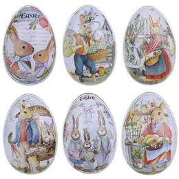 Wielkanocna blaszana płyta w kształcie jajka Tin Bunny Rabbit Rabbit Metal Spring Party Favor Paint Pakowanie
