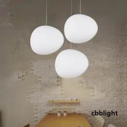 Nowoczesne lampy wiszące białe okrągłe globalne szkło kanton LED nieregularne światła do salonu sypialnia Luminaria oświetlenia żyrandole LRG022