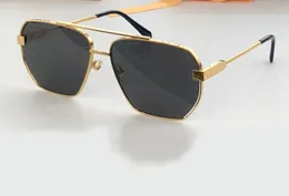 Gold Metal Pilot Sunglasses Sunglass Gray Lens Men Summer Sun Sun Shades Fashion Outdoor UV400 Shades Eyewear with Box