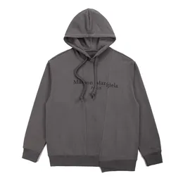 Margiela -stil Margiela MM6 DecoStruito Irregolare Stamp Logo Felpa con cappuccio unisexwomen's hoodies tr￶jor