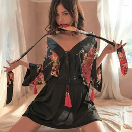 Ubranie etniczne 2022 Kobiety japońskie kimono 2PC Scirt Sets Sets Cardigan Samurai Costume Cosplay Tradycyjne Yukata Haori Sex Lingerie