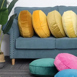Kuddefodral 45 45 cm lyxigt sammet rund kuddebock soffa stol kudde täcker dekorativ fast färg mjuk kast heminredning
