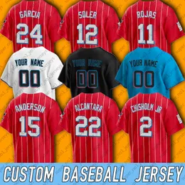 Miami 2 Jazz Chisholm Jr. Baseball Jersey Miguel Rojas Sandy Alcantara Brian Anderson Jorge Soler Jerseys Garrett Cooper Avisail Garcia Bryan De La Cruz Joey Wendle