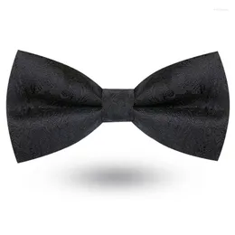 Bow Ties 2022 Fashion Men's Wedding Double Fabric Designer Black Bowtie Club Banquet Jubileum Butterfly Tie med presentförpackning