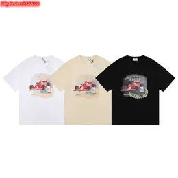 Yrxo Men's T Shirt 2023 Nowa marka mody Rhude F1 Racing Gran Prix Circuit de High Street Trendy Loose Lose Short Sleeve