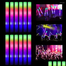Party Decoration 12/15/30/60pcs Cheer Tube Stick Glow Sticks Dark Light For Bk Colorf Wedding Foam RGB LED Drop Delivery Home Garden DHX3F