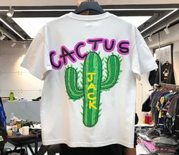 Cactus Astro World T Shirt Men Men Streetwear Style Letni Style krótki rękaw Casual Top Tees Tshirt Gunn4083381