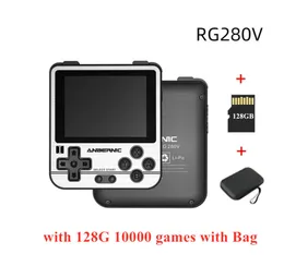 Giocatori di giochi portatili Anbernic RG280V 2 da 8 pollici Open Source 128G 10000 PS1 PCE Retro Video Video Video Console Pocket 221220