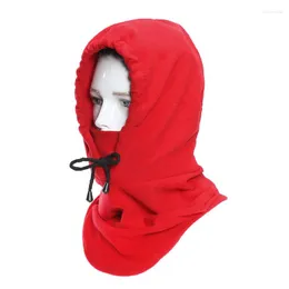 Cappellini da ciclismo Uomo Donna Passamontagna invernale in pile sintetico Cappello con cappuccio Maschera da sci con copertura integrale antivento per esterni con coulisse