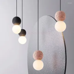 Pendellampor glas ljuskrona belysning modern krom guldrosa naturliga marmor sovrum tak dekoration lampan minimalistisk dekor