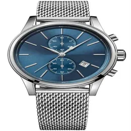 Nowy zegarek męski 1513441 Blue Diwal Sliver Mesh Watchband Fashion Watch for Men294s