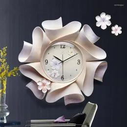 ウォールクロッククリエイティブライトラグジュアリーホーム3次元装飾時計アメリカンモダンピュアハンドペイントされた懐中時計57x57 cm