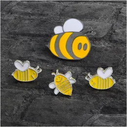 Pins Brooches Enamel Animal Pins Smiling Honey Bee Insect Brooch Denim Jacket Pin Buckle Shirt Badge Jewelry Gift For Kid 311C3 Dro Dhmfa