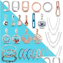 Silver Me Series The Eye Medallion Pendant Charms 925 Sier Fit Pandora Armband Halsband Diy Link Earring Styling Tworing Connector Dhepy