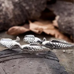 Bangle Fine Retro Jewelry Silver Color Vintage Pisces Kiss Fish Personality Auspicious