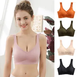 Yoga Outfit 1PC Breathable Women Seamless Bra Thin Underwaer Push Up Running With Pad Wireless Ring Sport