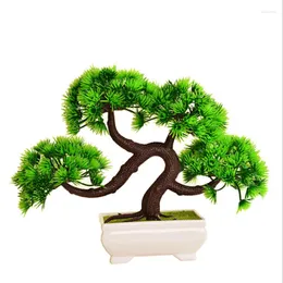 Dekoracyjne kwiaty symulacja sosna drzewo donita zielona sztuczna roślina bonsai domowe biuro fałszywe rośliny