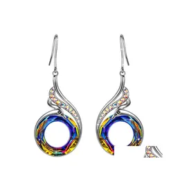 Brincos colar de moda phoenix j￳ias conjunto de arco -￭ris paval pav￣o zirc￣o de brinco de brinco para mulheres pares de entrega dh4jc