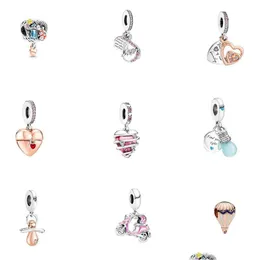 Charms S925 Sterling Sier Collana di perline sciolte Ciondolo europeo e americano da donna originale adatto per braccialetti Pandora Designer Jew Dhtrr