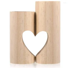 キャンドルホルダーA50I木製ハートティアライトホルダーバレンタインデーロマンチックな装飾木製の台座