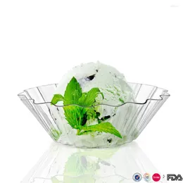 Caglie di tazze usa e getta da 42 ml di dessert a forma di fiori in plastica budino gelato snack cristallo