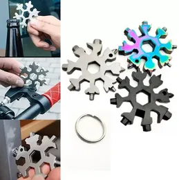 18 In 1 Camp Key Ring Pocket Tool Openers Multifunction Hike Keyring Multipurposer Survive Outdoor Opener Snowflake Multi Spanne ss1221