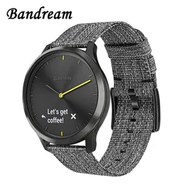 Bandana de relógio de nylon de tela para Garmin Vivoactive 4 4s Venu Luxe estilo vivomove 3 3s hr strap watch band312d